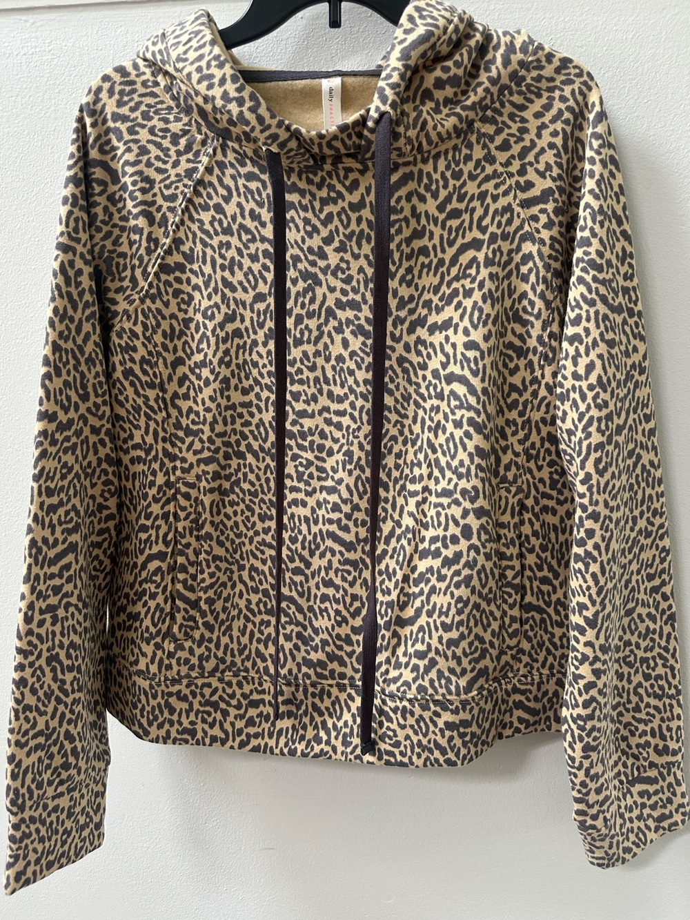 Anthropologie Daily Practice Leopard Print Hoodie Size Large